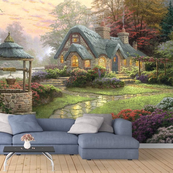IDEA4WALL 4pcs Landscape Peel and Stick Wallpaper Removable Wall Murals Large Wall Stickers for Home Decoration, 66"x24"
