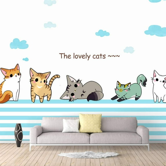 IDEA4WALL 4pcs Minimalist Illustration Peel and Stick Wallpaper Removable Wall Murals Large Wall Stickers for Home Decoration, 66"x24"