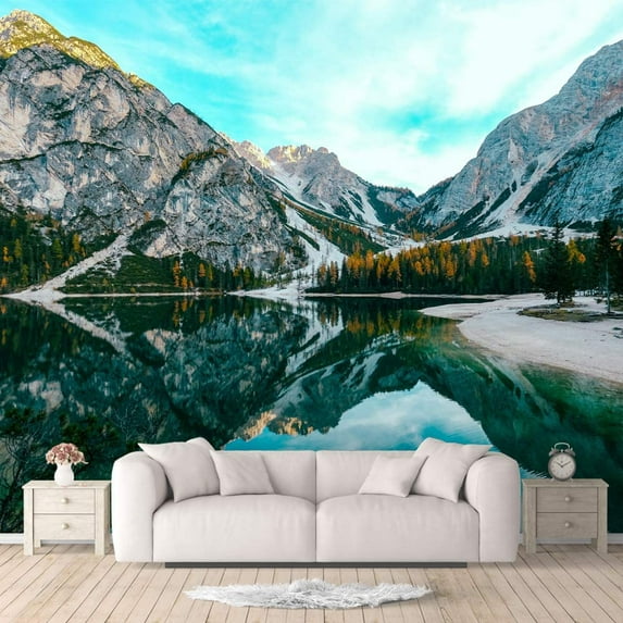 IDEA4WALL 4pcs Natural Landscape Peel and Stick Wallpaper Removable Wall Murals Large Wall Stickers for Home Decoration, 66"x24"