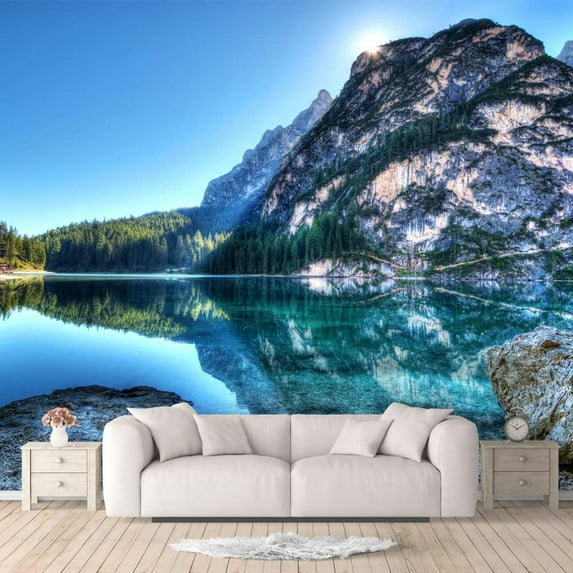 IDEA4WALL 4pcs Natural Landscape Peel and Stick Wallpaper Removable Wall Murals Large Wall Stickers for Home Decoration, 66"x24"