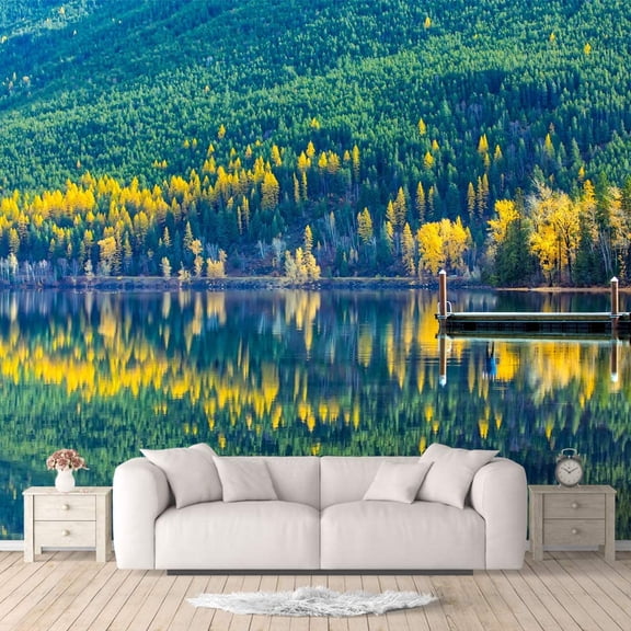 IDEA4WALL 4pcs Natural Landscape Peel and Stick Wallpaper Removable Wall Murals Large Wall Stickers for Home Decoration, 66"x24"