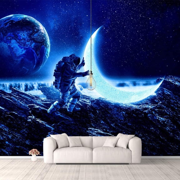 IDEA4WALL 4pcs Outer Space Peel and Stick Wallpaper Removable Wall Murals Large Wall Stickers for Home Decoration, 66"x24"