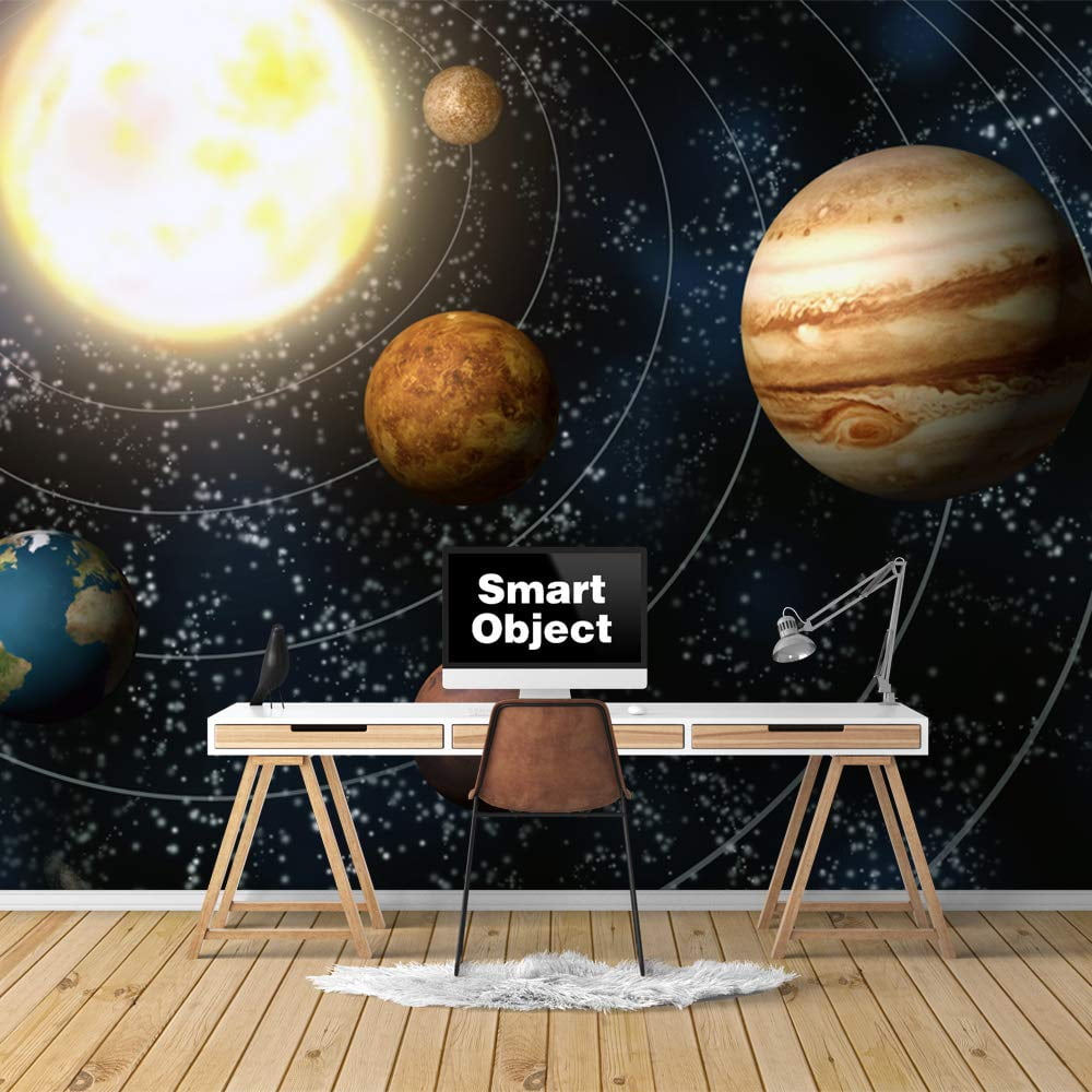IDEA4WALL 4pcs Planets of Solar System Peel and Stick Wallpaper ...