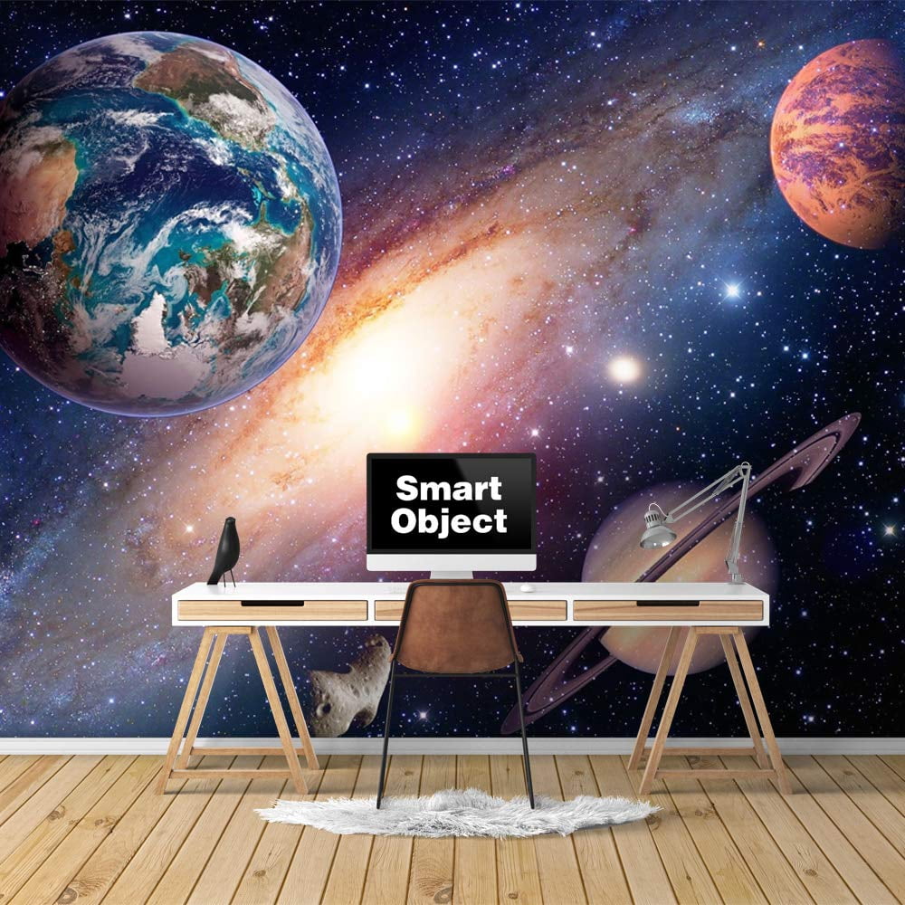 IDEA4WALL 4pcs Planets of Solar System Peel and Stick Wallpaper ...