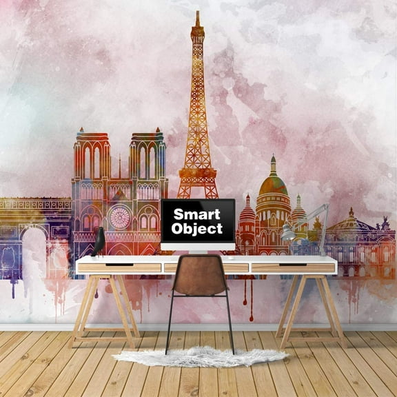 IDEA4WALL 4pcs Retro Style Peel and Stick Wallpaper Removable Wall Murals Large Wall Stickers for Home Decoration, 66"x24"