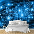 thumbnail image 1 of IDEA4WALL 4pcs Secitific Mechanical Peel and Stick Wallpaper Removable Wall Murals Large Wall Stickers for Home Decoration, 66"x24", 1 of 5