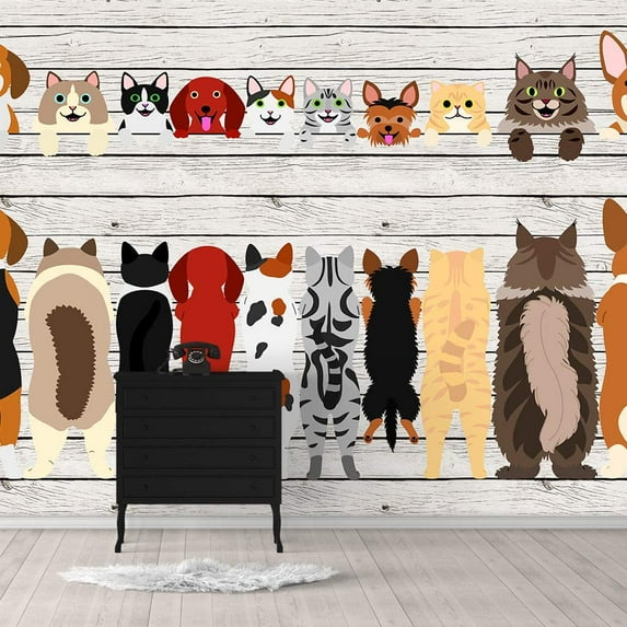 IDEA4WALL 4pcs Street Graffiti Peel and Stick Wallpaper Removable Wall Murals Large Wall Stickers for Home Decoration, 66"x24"