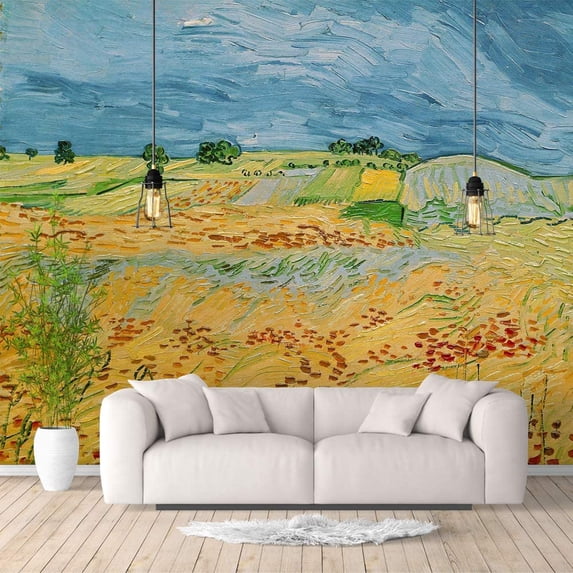 IDEA4WALL 4pcs Van Gogh Art Painting Peel and Stick Wallpaper Removable Wall Murals Large Wall Stickers for Home Decoration - 66x96 inches