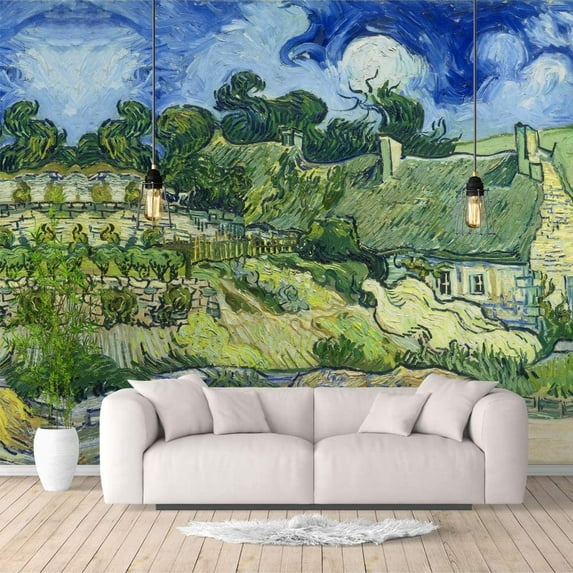 IDEA4WALL 4pcs Van Gogh Art Painting Peel and Stick Wallpaper Removable Wall Murals Large Wall Stickers for Home Decoration - 66x96 inches