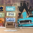 thumbnail image 1 of IDEA4WALL 4pcs Vintage Bar Theme Peel and Stick Wallpaper Removable Wall Murals Large Wall Stickers for Home Decoration, 66"x24", 1 of 5