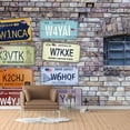 thumbnail image 1 of IDEA4WALL 4pcs Vintage Bar Theme Peel and Stick Wallpaper Removable Wall Murals Large Wall Stickers for Home Decoration, 66"x24", 1 of 5