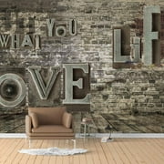 IDEA4WALL 4pcs Vintage Bar Theme Peel and Stick Wallpaper Removable Wall Murals Large Wall Stickers for Home Decoration, 66"x24"
