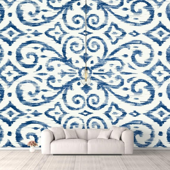 IDEA4WALL 4pcs Vintage Flowers Peel and Stick Wallpaper Removable Wall Murals Large Wall Stickers for Home Decoration, 66"x24"