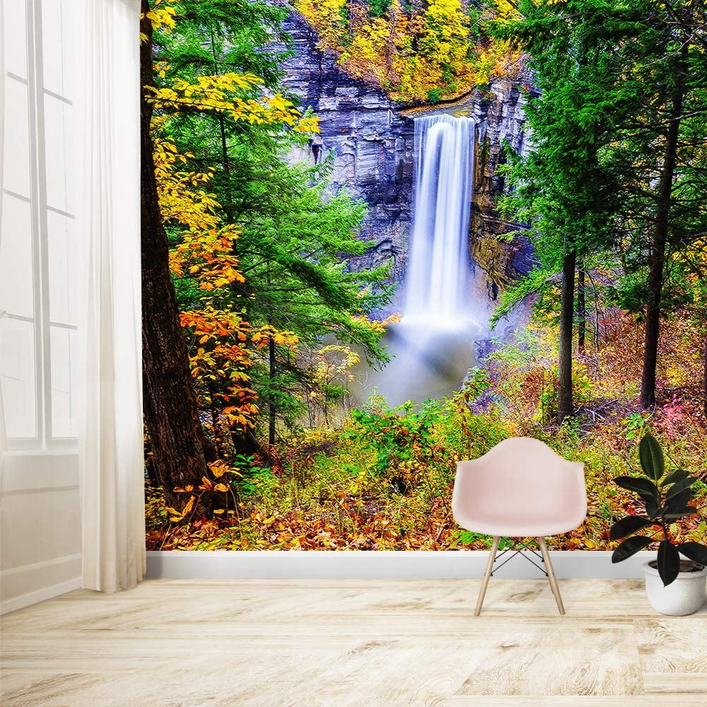 IDEA4WALL 4pcs Waterfall Peel and Stick Wallpaper Removable Wall Murals ...