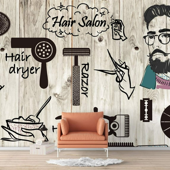 IDEA4WALL 6pcs Abstract Banksy Street Art Peel and Stick Wallpaper Removable Wall Murals Large Wall Stickers for Home Decoration, 100"x24"