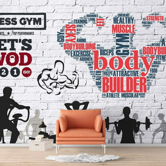 IDEA4WALL 6pcs Abstract Banksy Street Art Peel and Stick Wallpaper Removable Wall Murals Large Wall Stickers for Home Decoration, 100"x24"