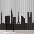thumbnail image 1 of IDEA4WALL 6pcs Abstract Black and White Building Peel and Stick Wallpaper Removable Wall Murals Large Wall Stickers for Home Decoration, 100"x24", 1 of 5