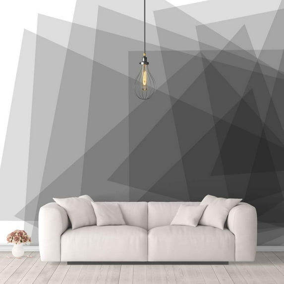 IDEA4WALL 6pcs Abstract Geometric Peel and Stick Wallpaper Removable Wall Murals Large Wall Stickers for Home Decoration, 100"x24"