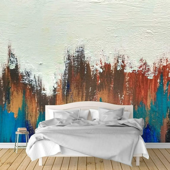 IDEA4WALL 6pcs Abstract Painting Peel and Stick Wallpaper Removable Wall Murals Large Wall Stickers for Home Decoration, 100"x24"