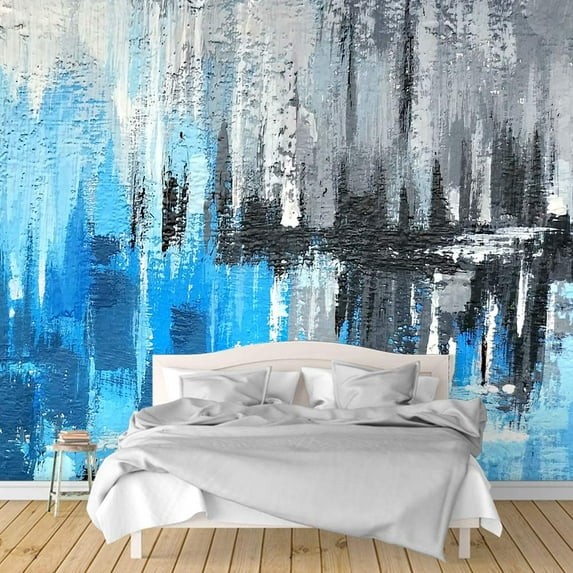 IDEA4WALL 6pcs Abstract Painting Peel and Stick Wallpaper Removable Wall Murals Large Wall Stickers for Home Decoration, 100"x24"