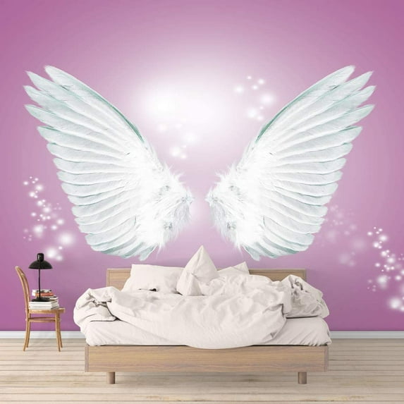 IDEA4WALL 6pcs Angel wings Peel and Stick Wallpaper Removable Wall Murals Large Wall Stickers for Home Decoration, 100"x24"