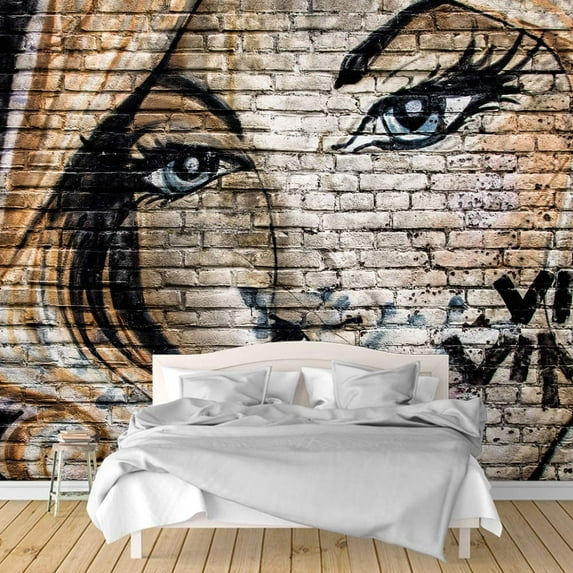 IDEA4WALL 6pcs Banksy Street Art Peel and Stick Wallpaper Removable Wall Murals Large Wall Stickers for Home Decoration, 100"x24"