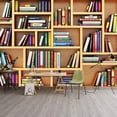 thumbnail image 1 of IDEA4WALL 6pcs Bookshelf Pattern Peel and Stick Wallpaper Removable Wall Murals Large Wall Stickers for Home Decoration, 100"x24", 1 of 5