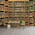thumbnail image 1 of IDEA4WALL 6pcs Bookshelf Pattern Peel and Stick Wallpaper Removable Wall Murals Large Wall Stickers for Home Decoration, 100"x24", 1 of 5