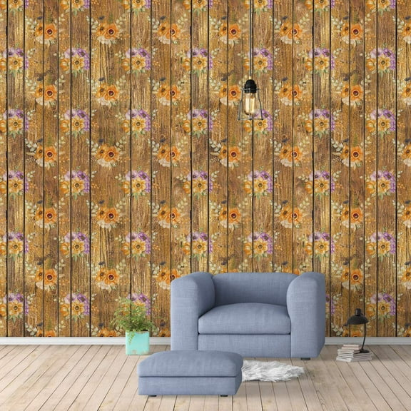 IDEA4WALL 6pcs Flowers Peel and Stick Wallpaper Removable Wall Murals Large Wall Stickers for Home Decoration, 100"x24"