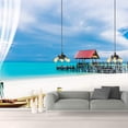 thumbnail image 1 of IDEA4WALL 6pcs Landscape from Balcony Peel and Stick Wallpaper Removable Wall Murals Large Wall Stickers for Home Decoration, 100"x24", 1 of 5