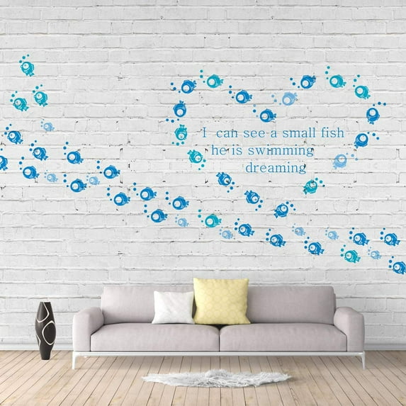 IDEA4WALL 6pcs Minimalist Illustration Peel and Stick Wallpaper Removable Wall Murals Large Wall Stickers for Home Decoration, 100"x24"