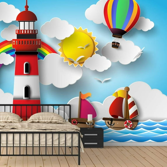 IDEA4WALL 6pcs My Dreamwork Peel and Stick Wallpaper Removable Wall Murals Large Wall Stickers for Home Decoration, 100"x24"