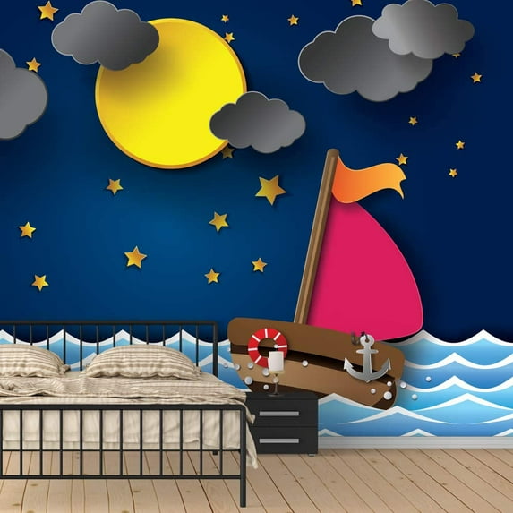 IDEA4WALL 6pcs My Dreamwork Peel and Stick Wallpaper Removable Wall Murals Large Wall Stickers for Home Decoration, 100"x24"