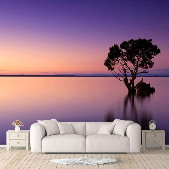 IDEA4WALL 6pcs Natural Landscape Peel and Stick Wallpaper Removable Wall Murals Large Wall Stickers for Home Decoration, 100"x24"