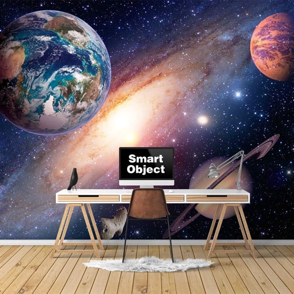 IDEA4WALL 6pcs Planets of Solar System Peel and Stick Wallpaper ...