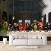 IDEA4WALL 6pcs The Last Supper by Leonardo Da Vinci Peel and Stick Removable Wall Murals for Home Decoration - 100x144 inches