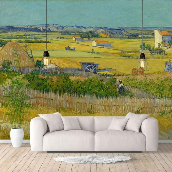 IDEA4WALL 6pcs Van Gogh Art Painting Peel and Stick Wallpaper Removable Wall Murals Large Wall Stickers for Home Decoration - 100x144 inches