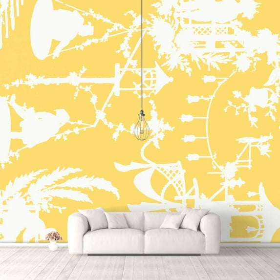 IDEA4WALL 6pcs Vintage Flowers Peel and Stick Wallpaper Removable Wall Murals Large Wall Stickers for Home Decoration, 100"x24"