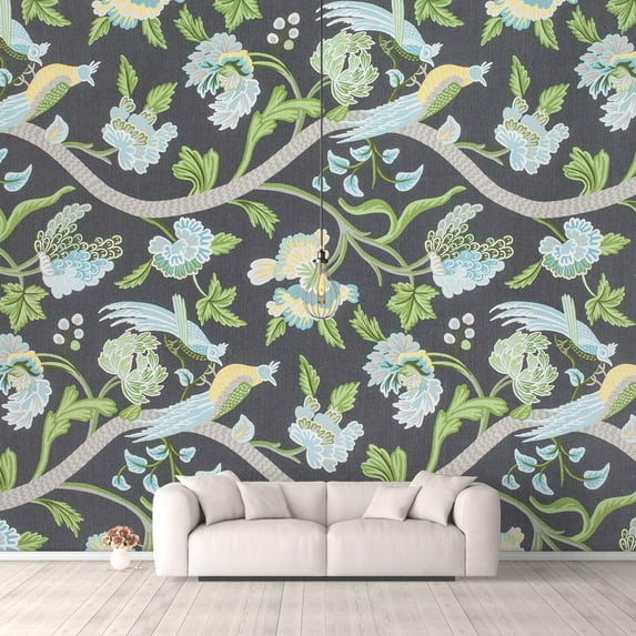 IDEA4WALL 6pcs Vintage Flowers Peel and Stick Wallpaper Removable Wall Murals Large Wall Stickers for Home Decoration, 100"x24"