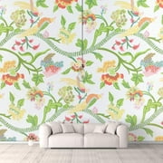IDEA4WALL 6pcs Vintage Flowers Peel and Stick Wallpaper Removable Wall Murals Large Wall Stickers for Home Decoration, 100"x24"