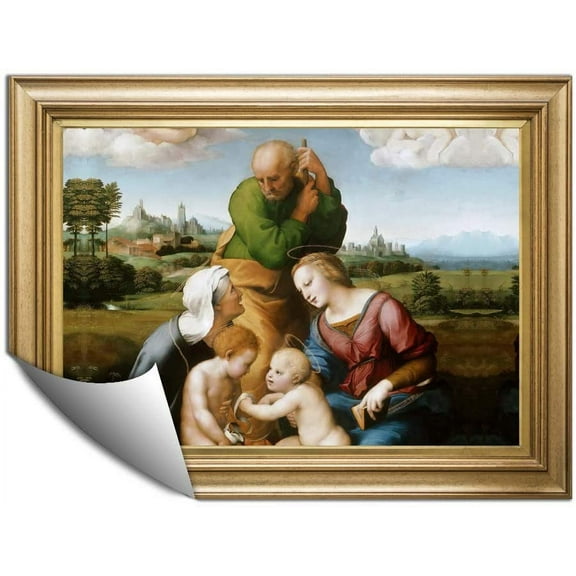 IDEA4WALL Canigiani Holy Family by Raphael Art Prints Wallpaper Large Wall Stickers for Home Decoration - 24"x32"