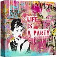 thumbnail image 1 of IDEA4WALL Canvas Print Wall Art Audrey Hepburn Banksy Spray Paint Portrait Graffiti & Street Art Abstract Illustrations Modern Art Decorative Bohemian Multicolor for Rooms - 12"x12", 1 of 5