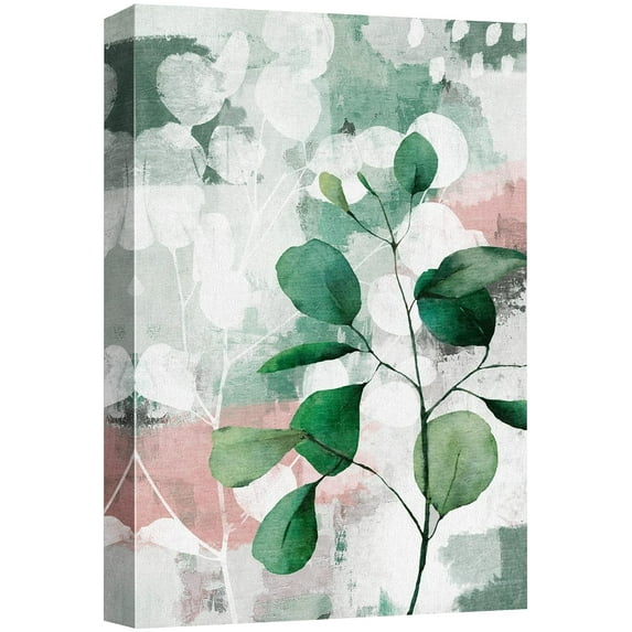IDEA4WALL Canvas Print Wall Art Ball Pastel Forest Plant Collage Abstract Nature Illustrations Floral Botanical Painting Artwork Clam/Relax Colorful Wilderness for Rooms - 32"x48"