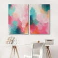 thumbnail image 1 of IDEA4WALL Canvas Print Wall Art Set Abstract Expressionist Pink & Blue Illustration Splicing Color Blocks Pattern Modern Digital Art Wall Decor Minimal for Home Decor - Canvas 16"x24"x2, 1 of 5