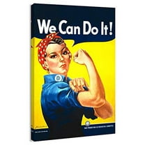 IDEA4WALL Canvas Print Wall Art - "We Can Do It" Rosie The Riveter World War II Wartime Poster - Retro Movie Series Art Paintings For Home Decoration - 16"x24"