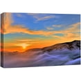 thumbnail image 1 of IDEA4WALL Canvas Wall Art Orange, Blue Sunset Over Yellow Skyline, Foggy Mountain and Valley Landscape Wilderness Photography Realism Traditional Scenic for Living Room, Bedroom, Office - 24"x36", 1 of 4