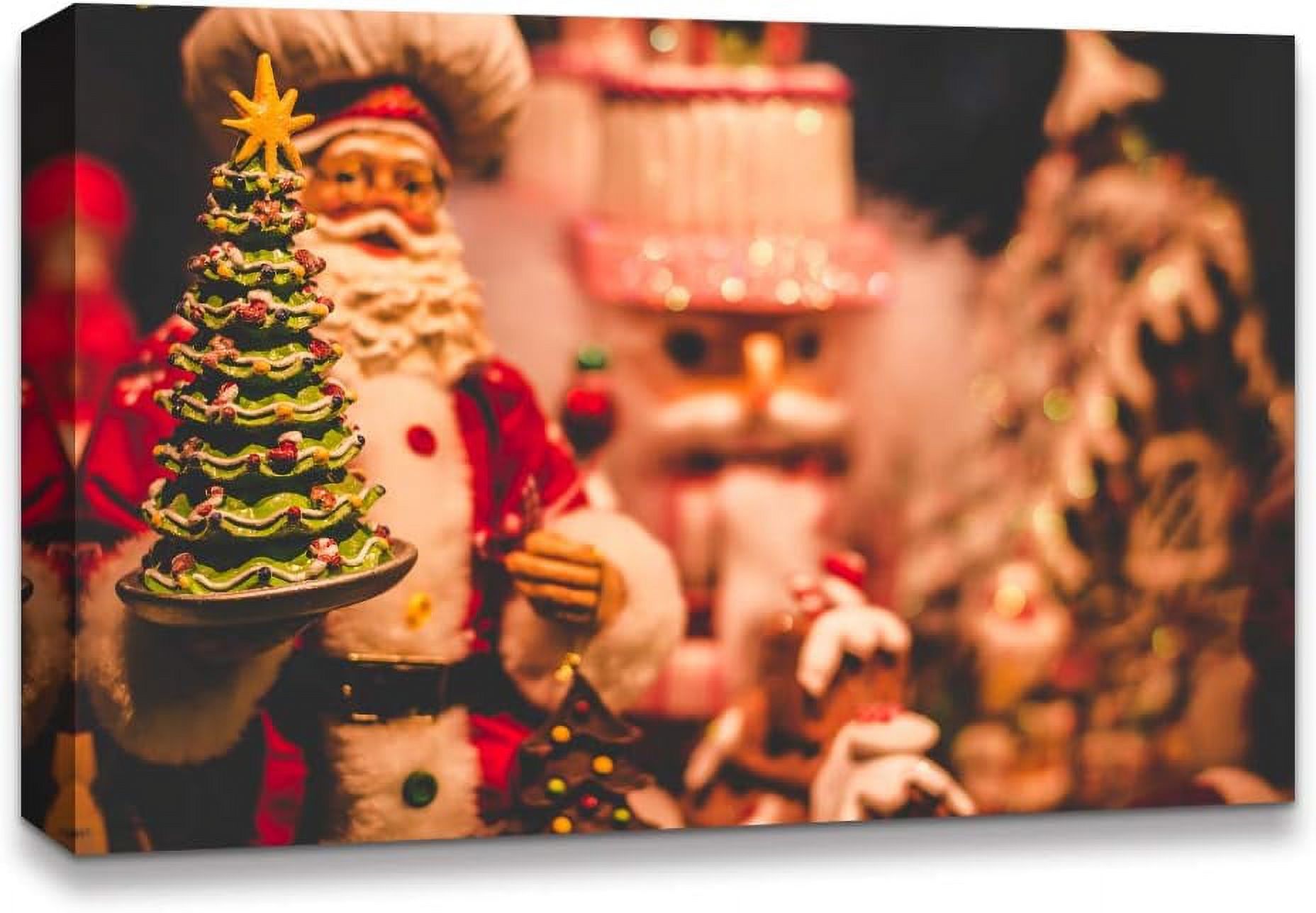 IDEA4WALL Christmas Santa Claus - Hand Holding Pine Tree Wall Art ...