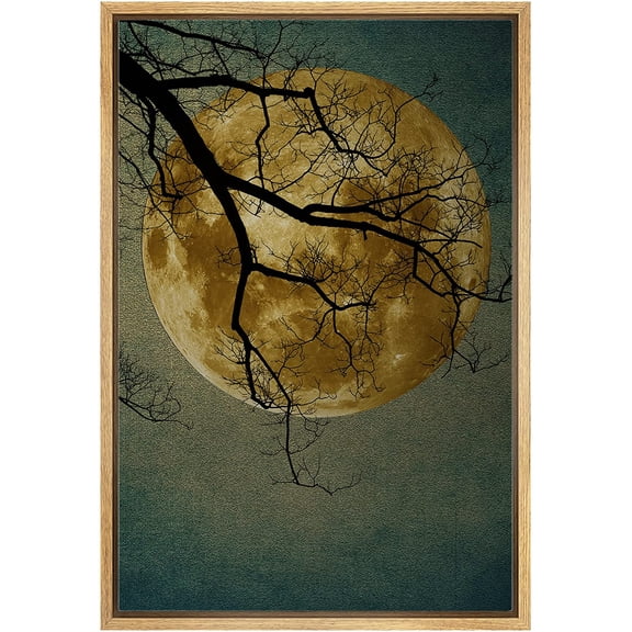 IDEA4WALL Closeup of Full Moon Framed Canvas Wall Art Canvas Prints for Modern Home Decoration Ready to Hang - 24x36 inches