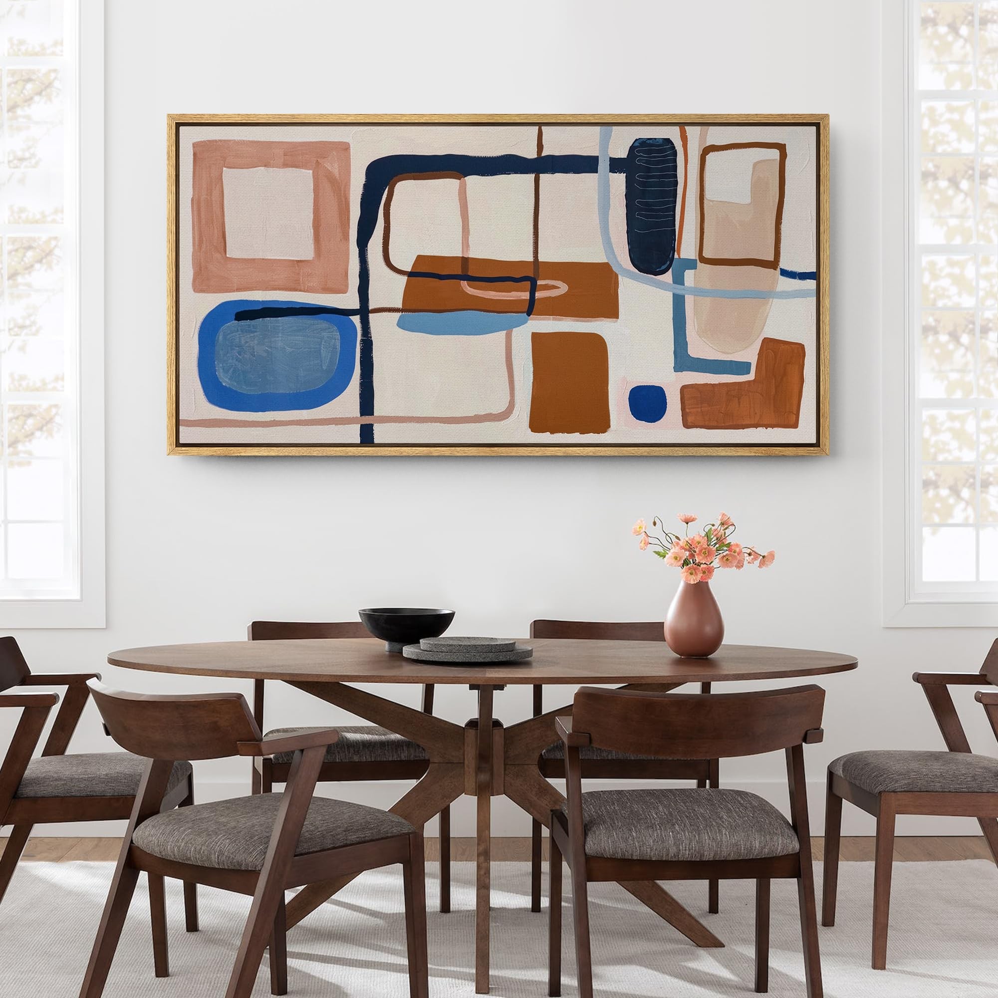 IDEA4WALL Extra Large Framed Canvas Print Wall Art Abstract Geometric ...