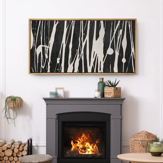 IDEA4WALL Extra Large Framed Canvas Print Wall Art Abstract Zebra Stripes Black and White Digital Art Graffiti Art Wall Decor Oversized Artwork Relax/Calm for Living Room - 60"x30"